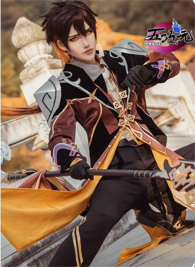 三分妄想 原神 コスプレ 鍾離 ショウリ 岩神モラクス 衣装