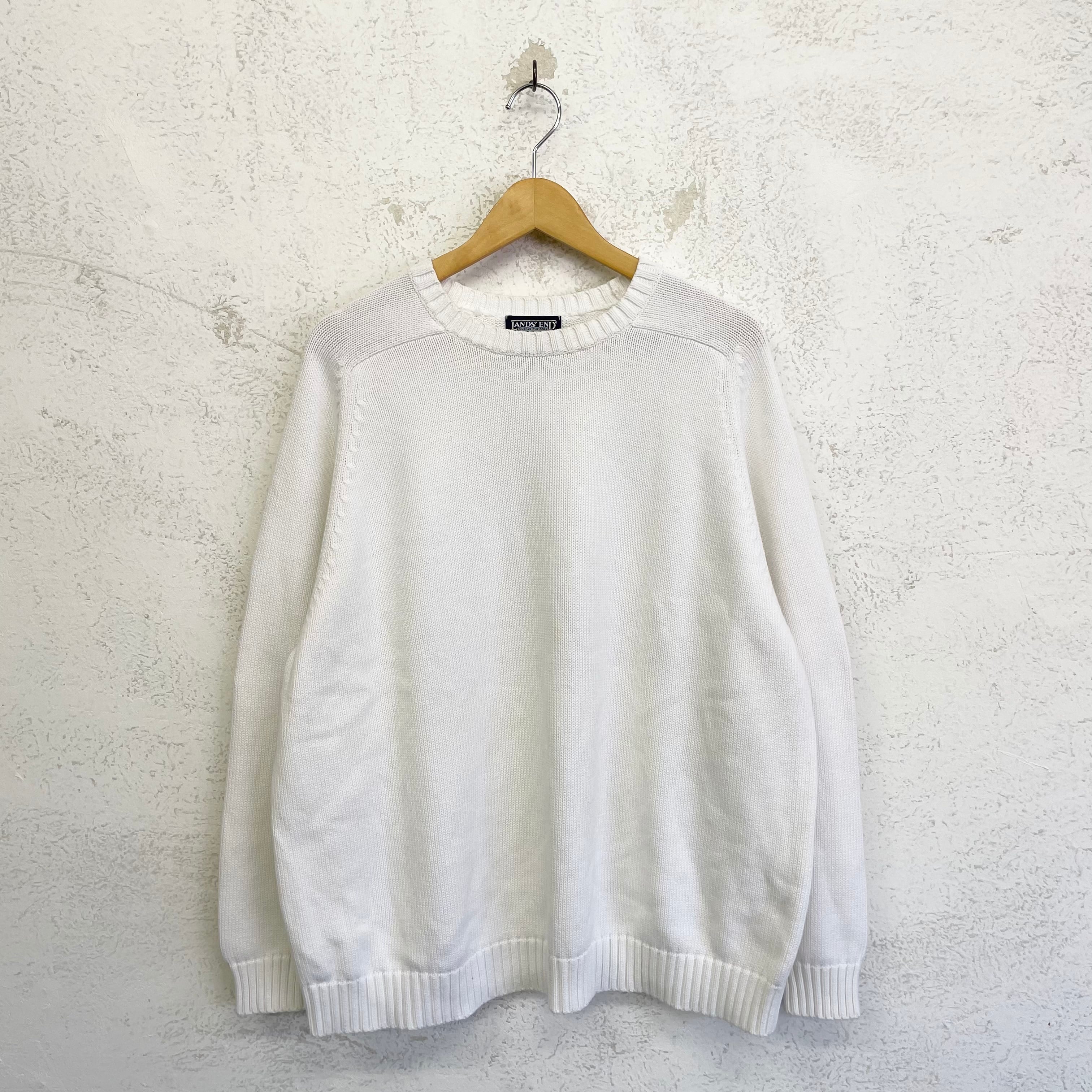 90's LANDS'END cotton knit made in japan size/2X-R ランズエンド