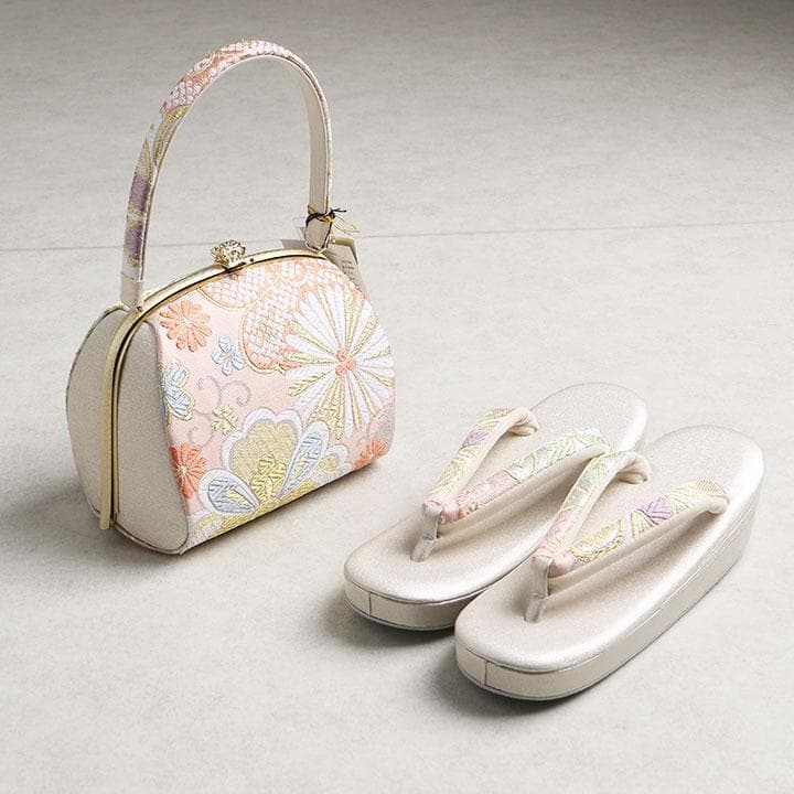 【新品】沙織謹製 草履バッグセット フリーサイズ 古典柄 帯地 　02862 紗織 振袖用 草履バッグセット Lサイズ 結婚式 成人式 卒業式 草履