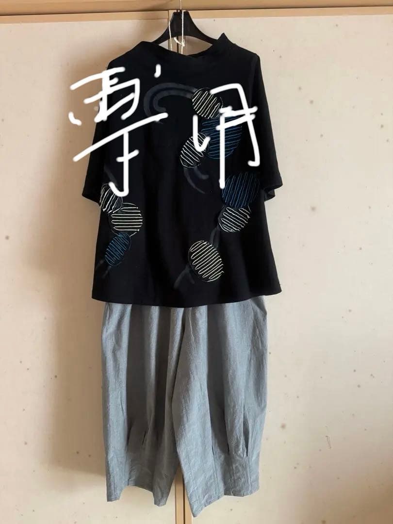 センソユニコ　新品慈雨パンツ snc ジウセンソユニコ 慈雨 Sensounico パンツ 75 白 黒 麻混 薄手