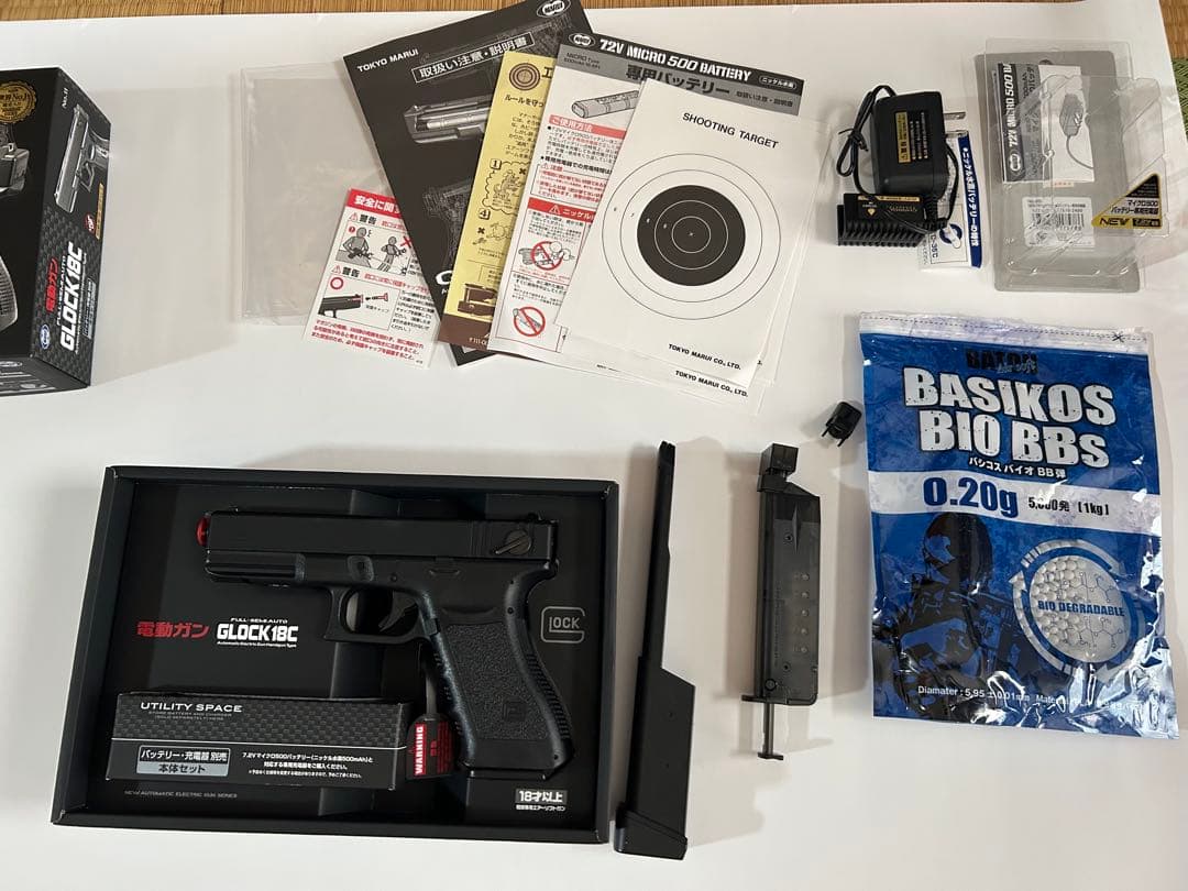 GLOCK 18C 電動ガン フルオート　バッテリー　充電器　美品　グロック フルセット 東京マルイ グロック18C 電動ハンドガン バッテリー 充電器